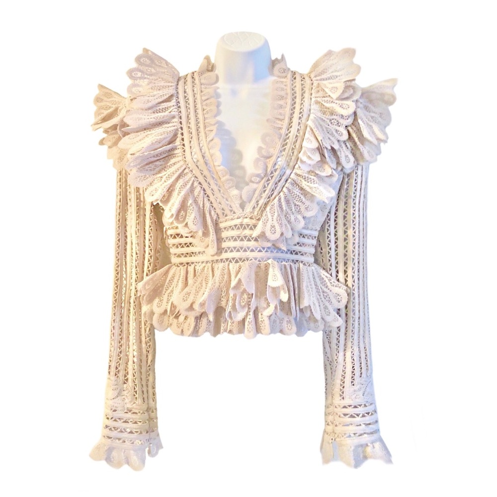 Zimmmermann Unbridled Battenberg Bodice Top Blouse - Picture 1 of 9